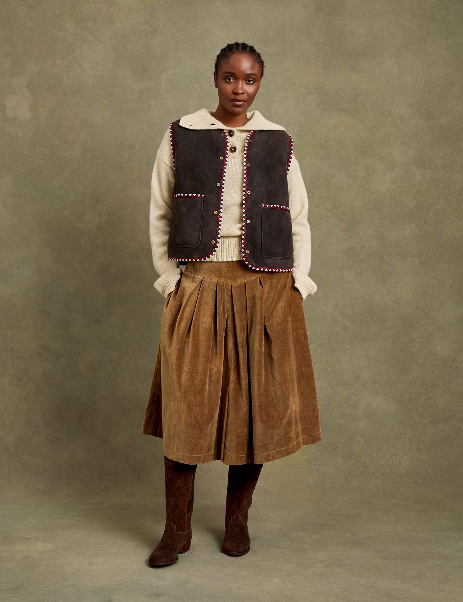 Lancaster Cotton Velvet Skirt