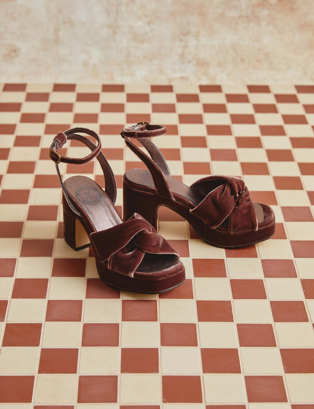 Hibiscus Platform Velvet Sandal