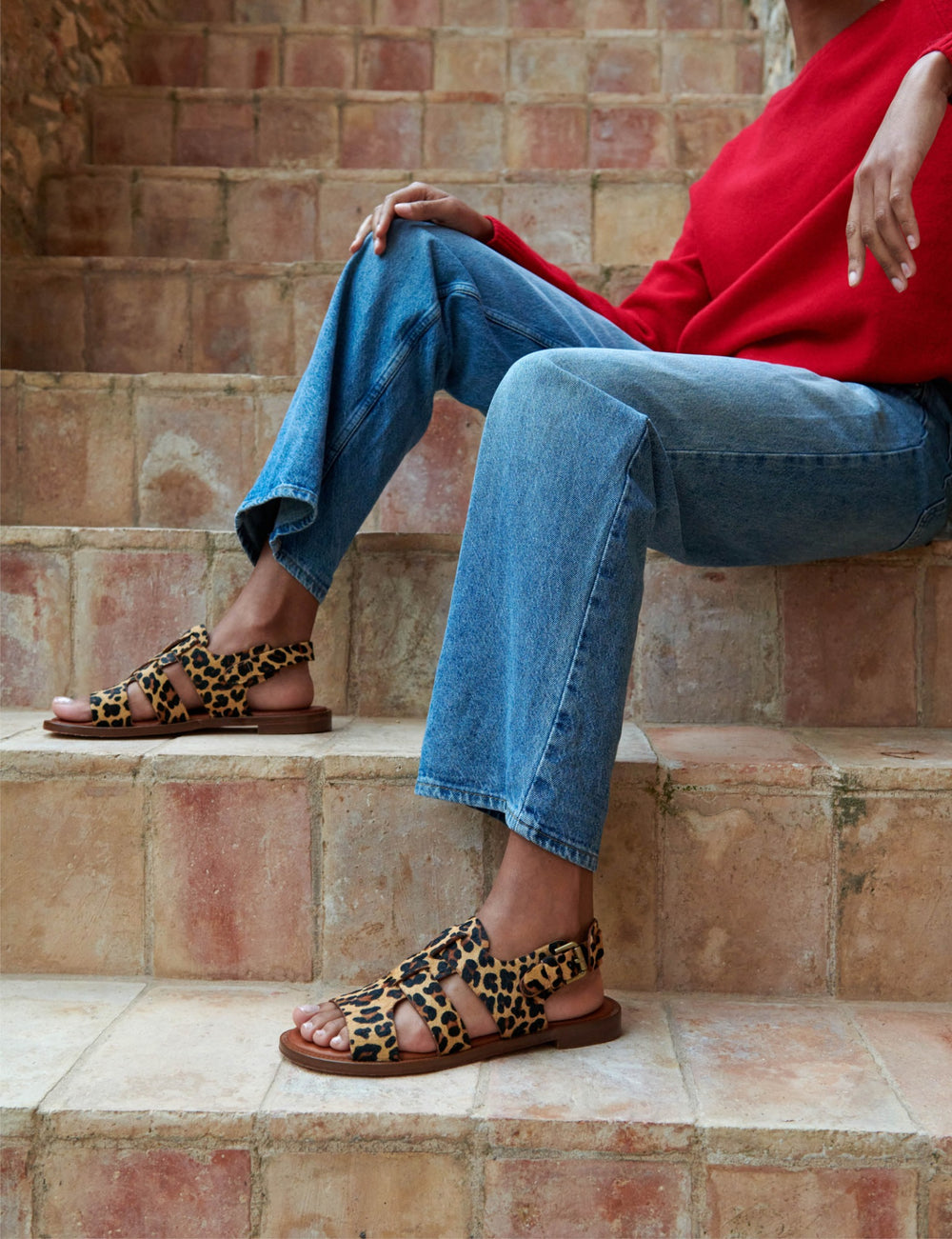 Biscay Leopard Pony Sandal