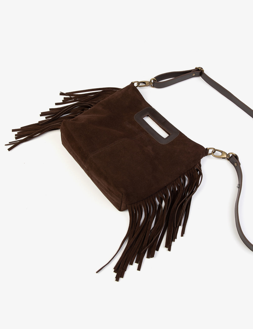 Fringe Handy Suede Bag