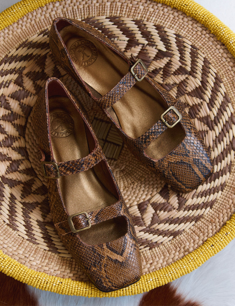 Jolie Mary Jane Snake Effect Shoe