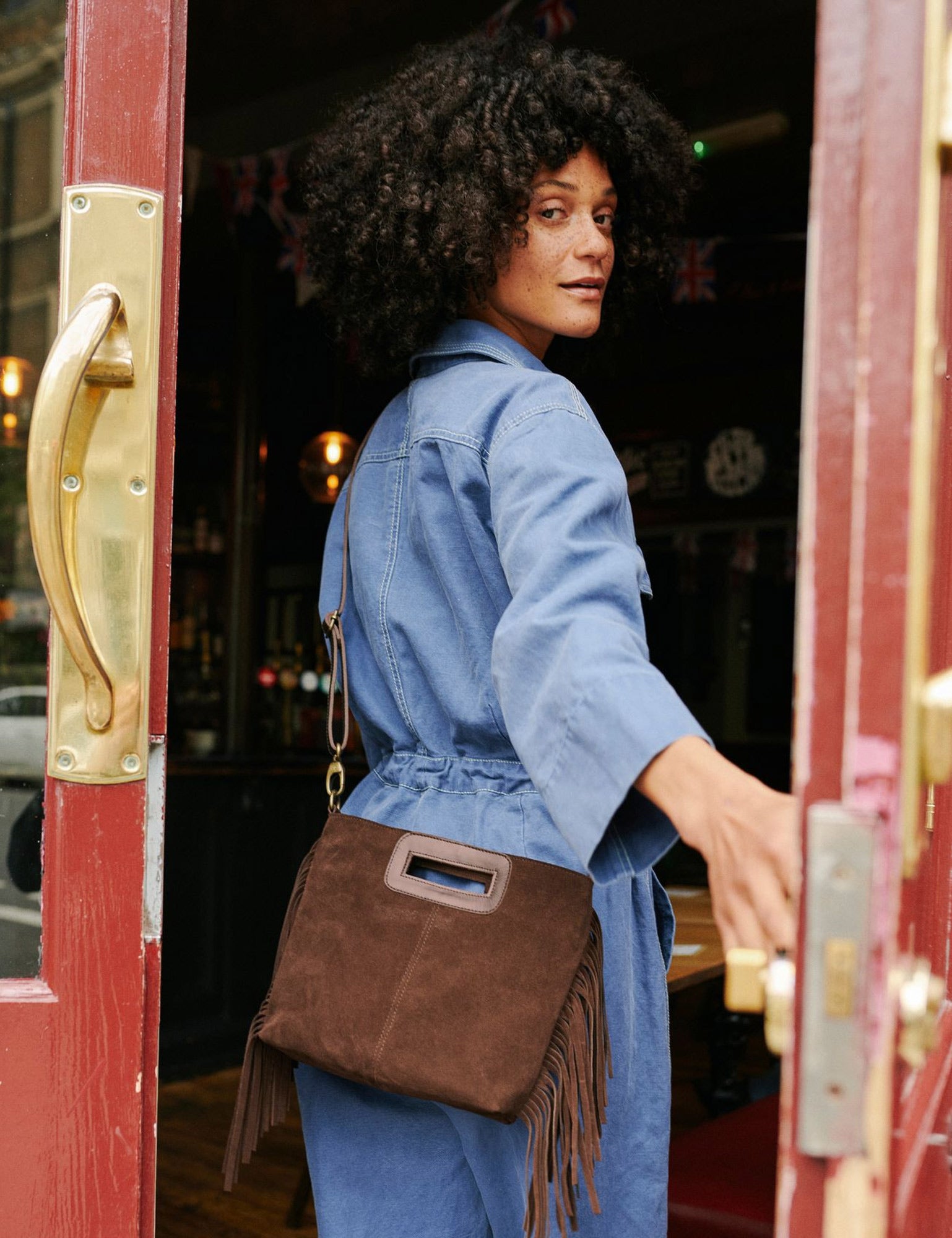 Fringe Handy Suede Bag