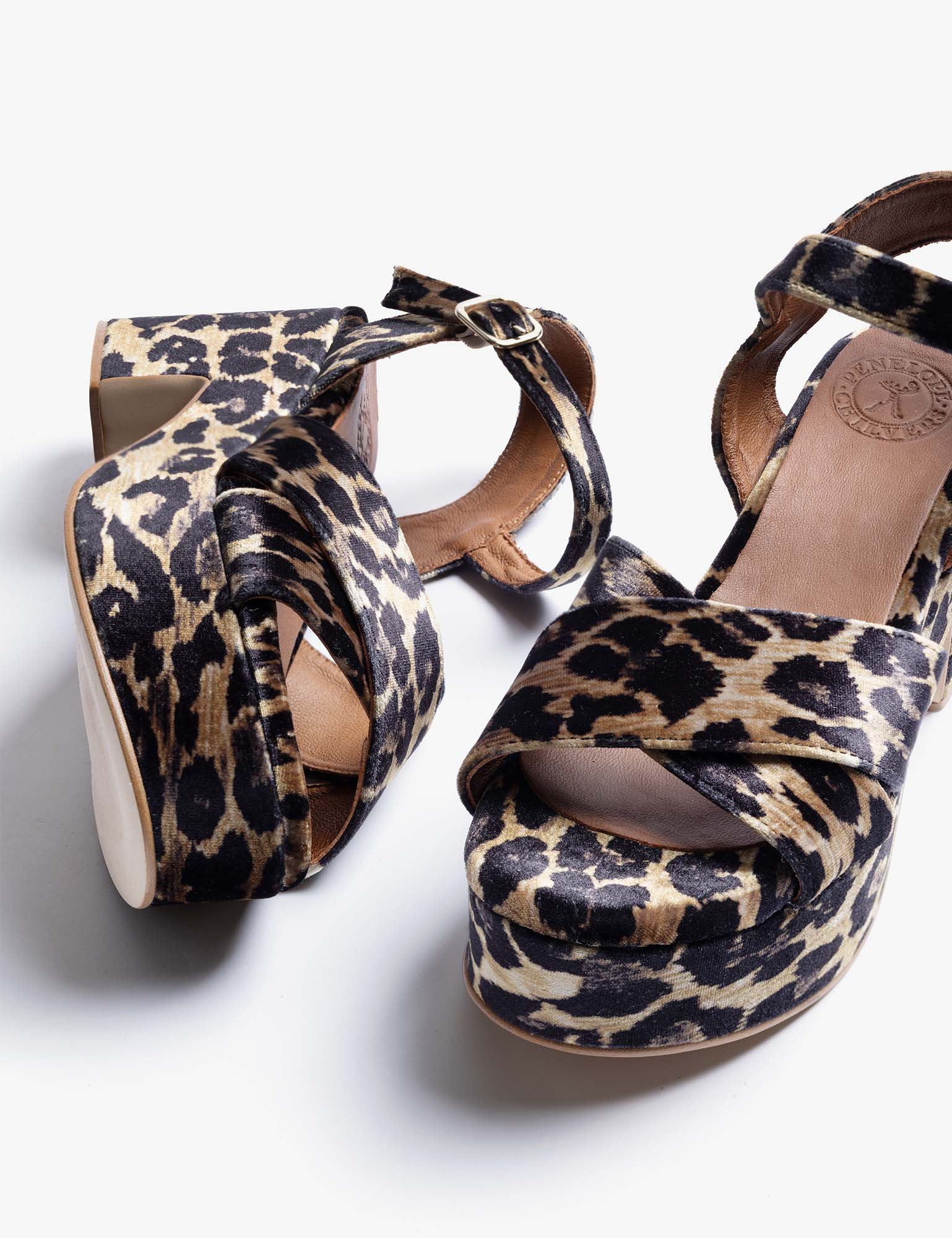 Azalea Leopard Velvet Sandal