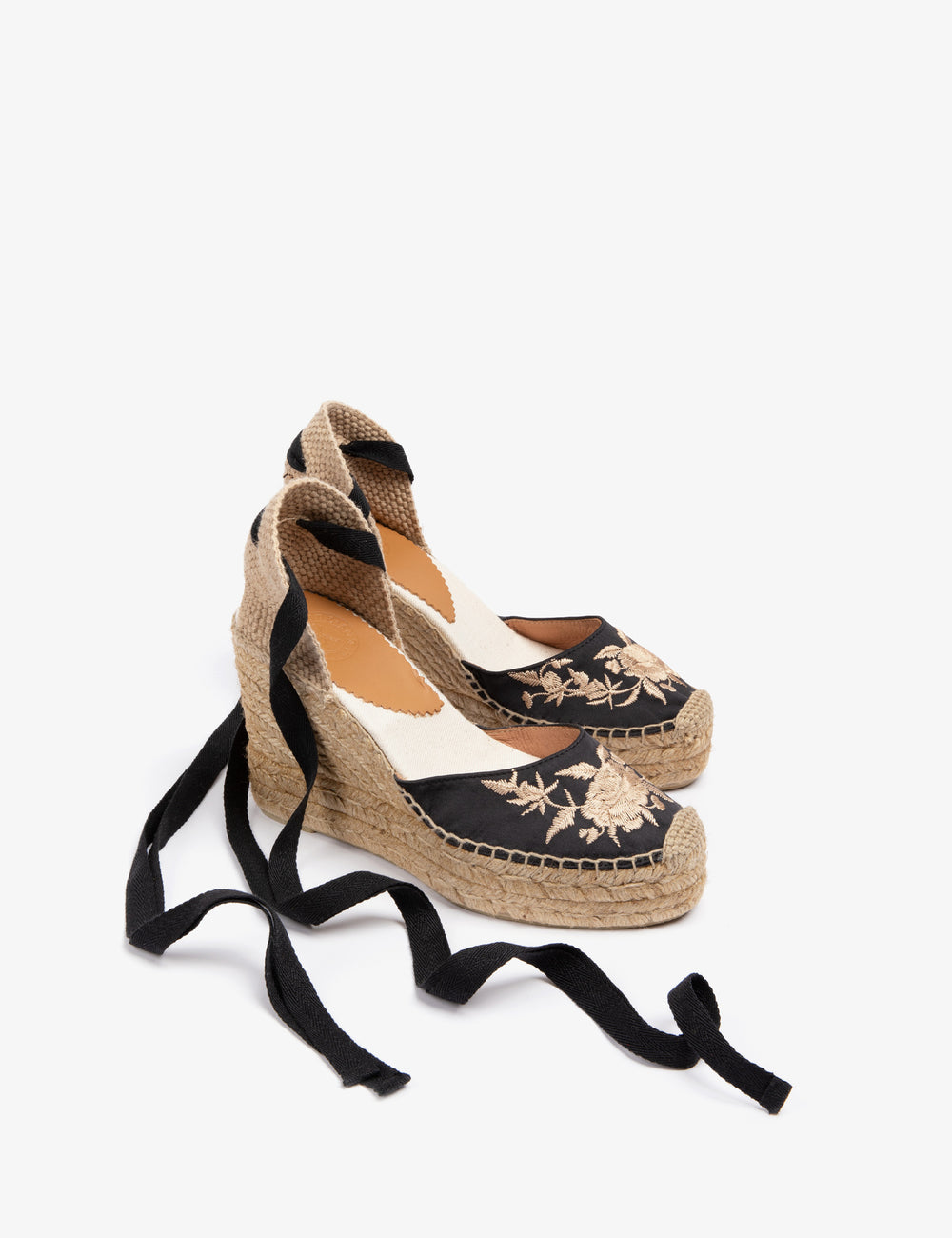 High Gala Embroidered Satin Espadrille