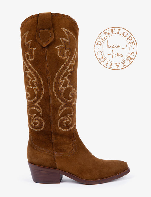 Cowgirl Suede Embroidered Boot