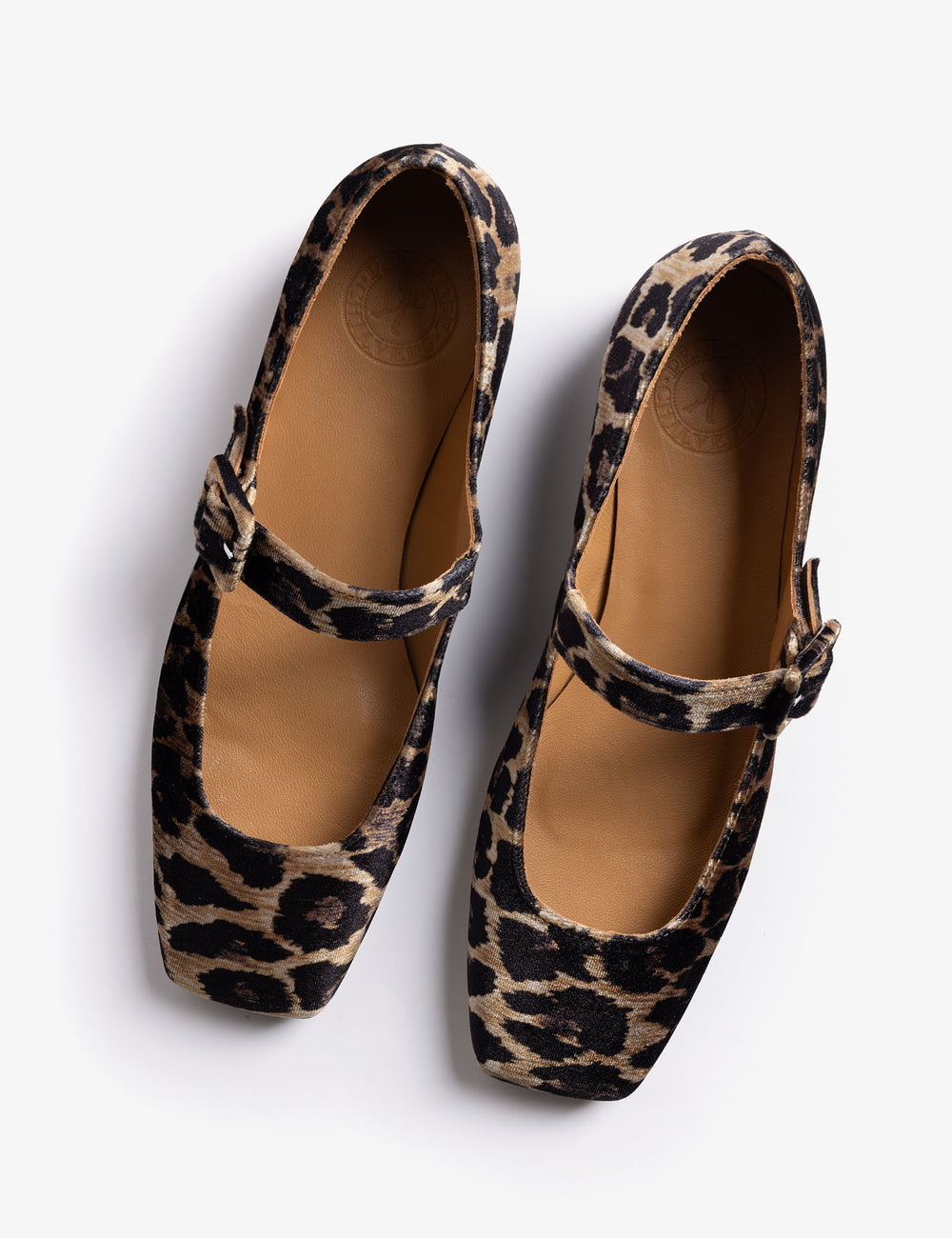 Low Mary Jane Leopard Velvet Shoe