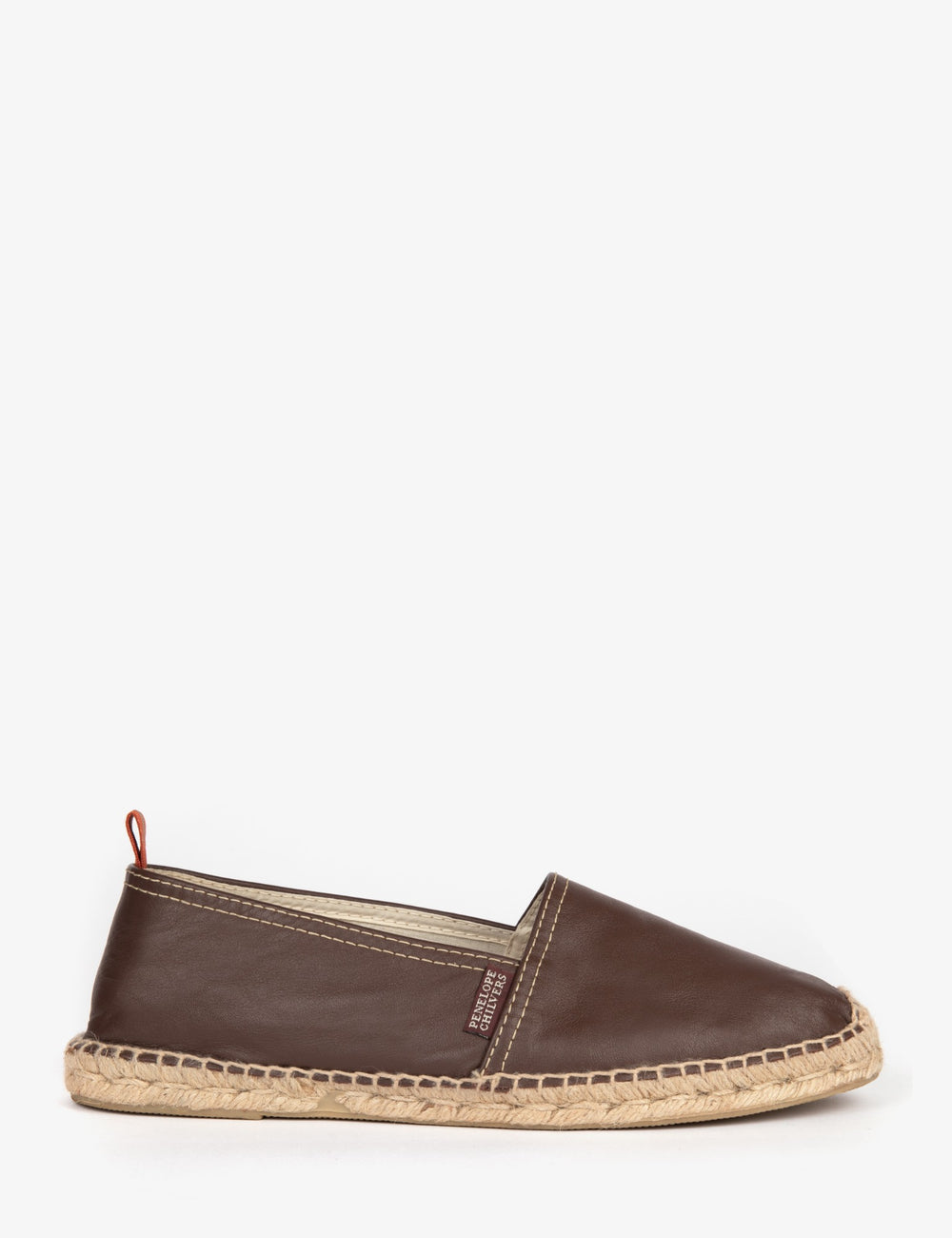 Mens Flat Leather Espadrille