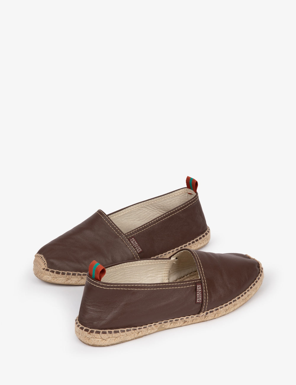 Mens Flat Leather Espadrille
