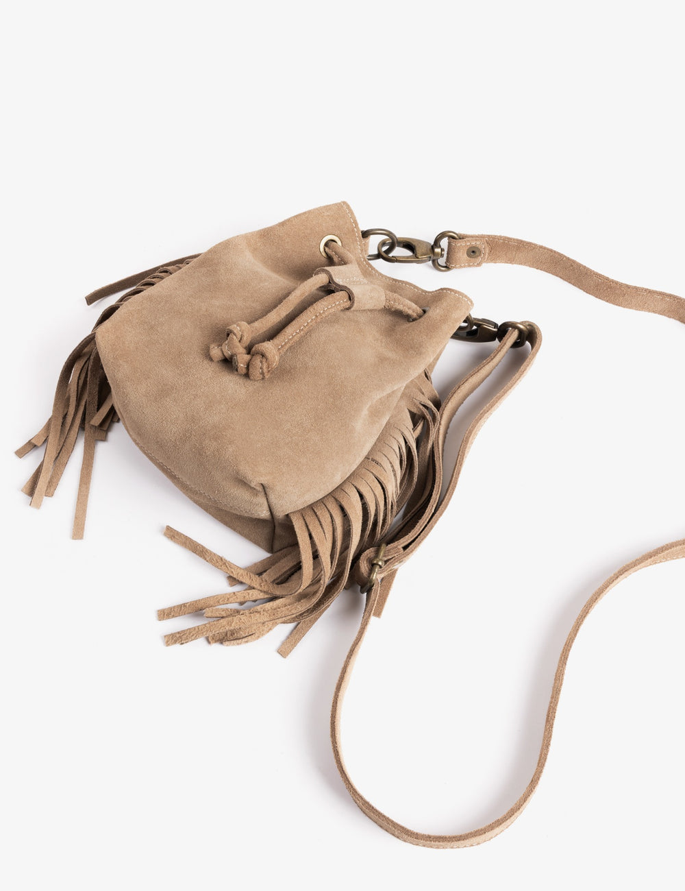 Mini Fringe Suede Bag