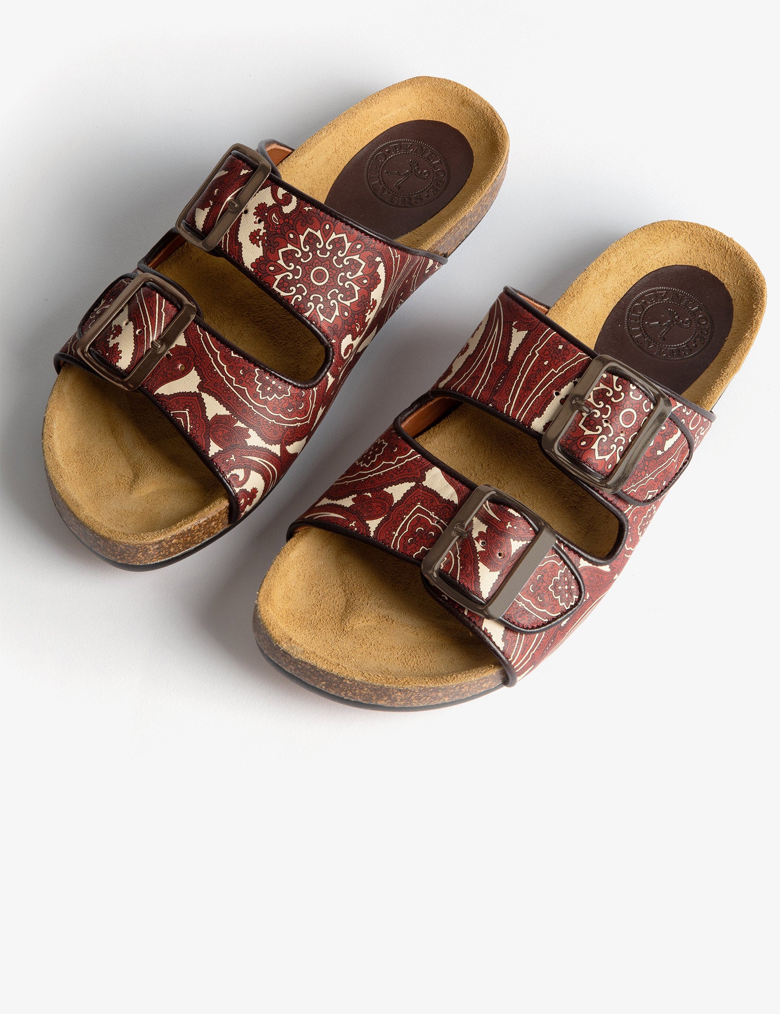 Pool Paisley Leather Slide