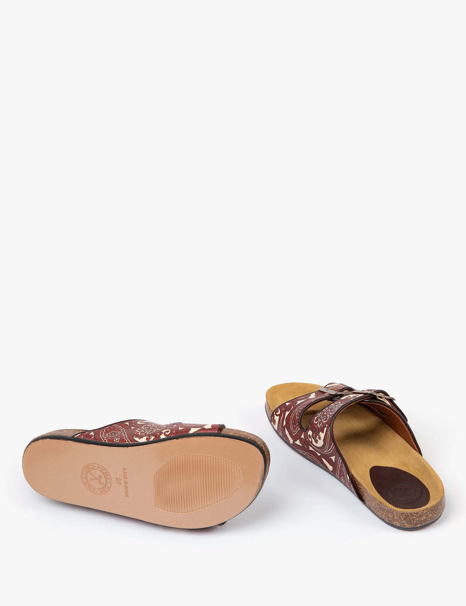 Pool Paisley Leather Slide