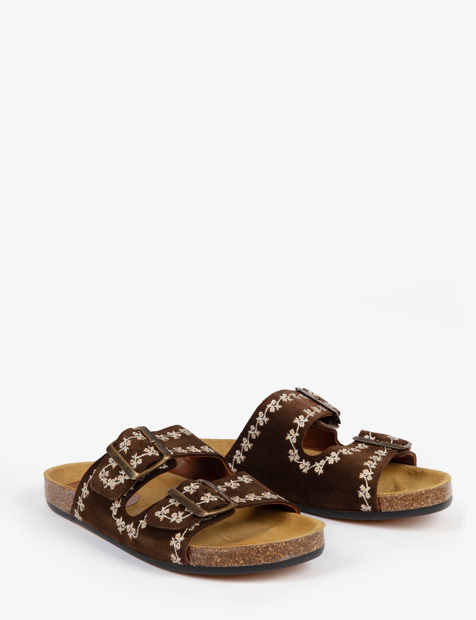 Pool Suede Embroidery Slide