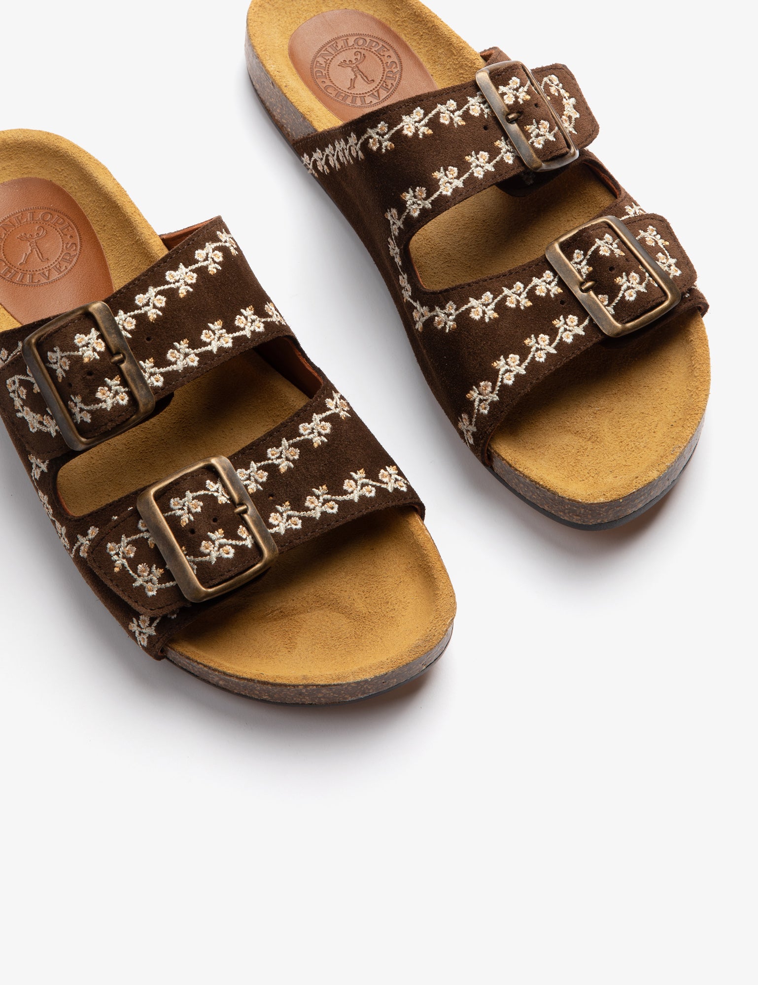 Pool Suede Embroidery Slide