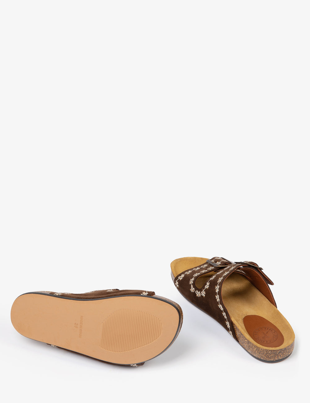 Pool Suede Embroidery Slide