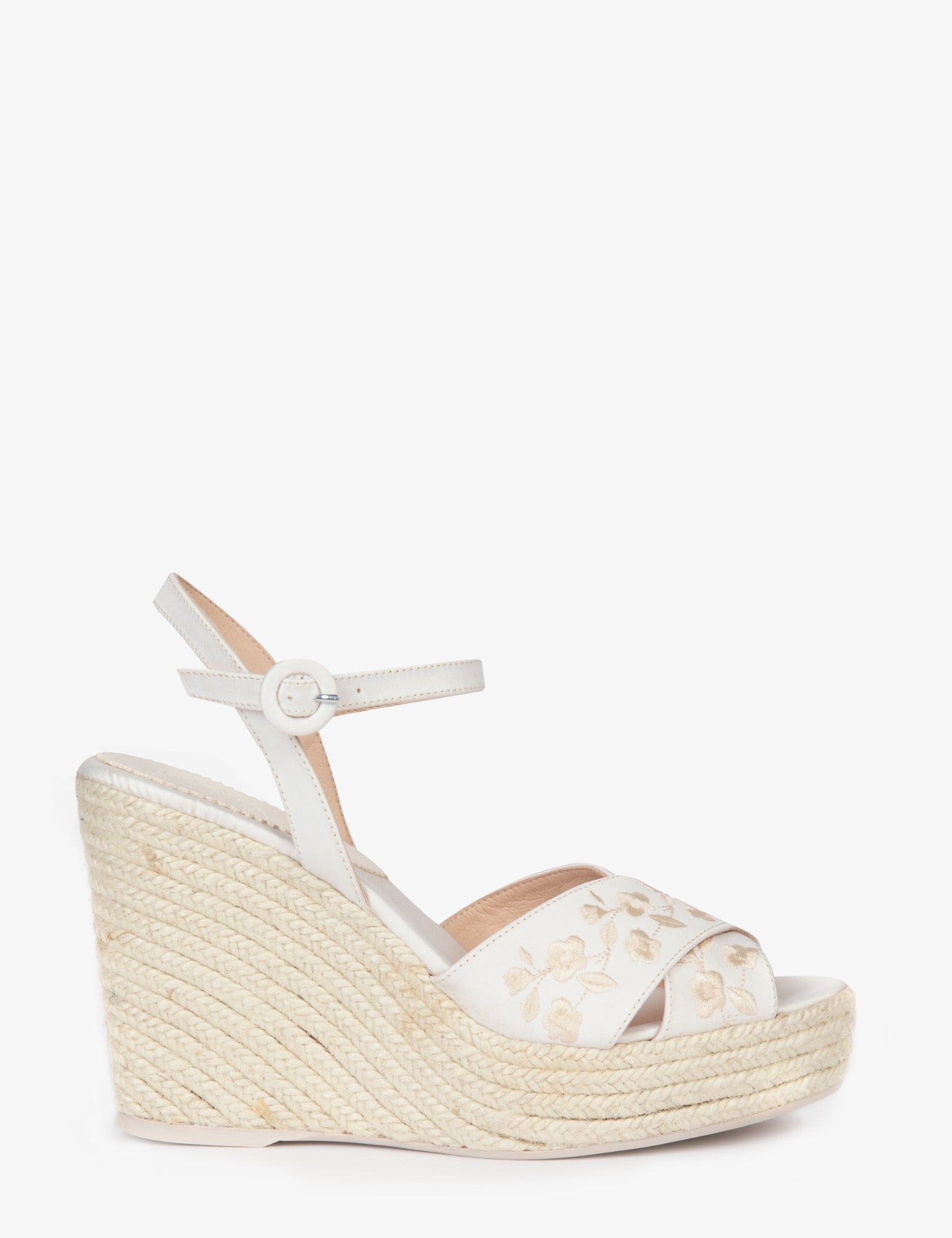 Santorini Atelier Satin Embroidered Espadrille