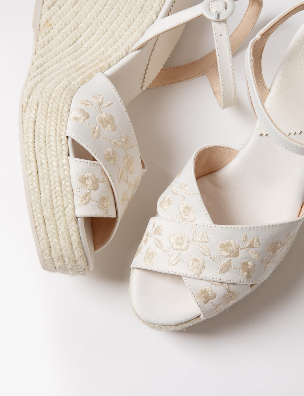 Santorini Atelier Satin Embroidered Espadrille