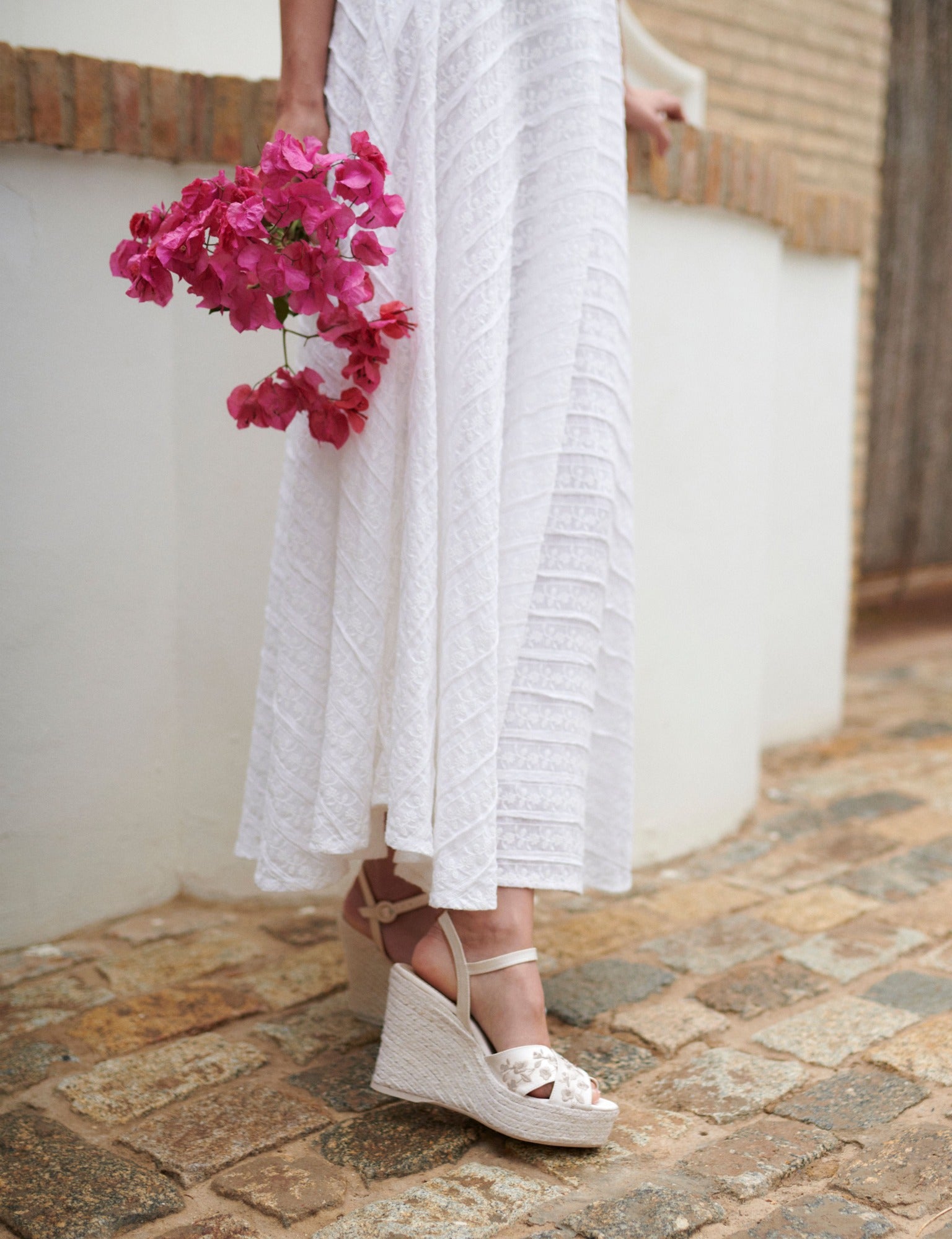 Santorini Atelier Satin Embroidered Espadrille