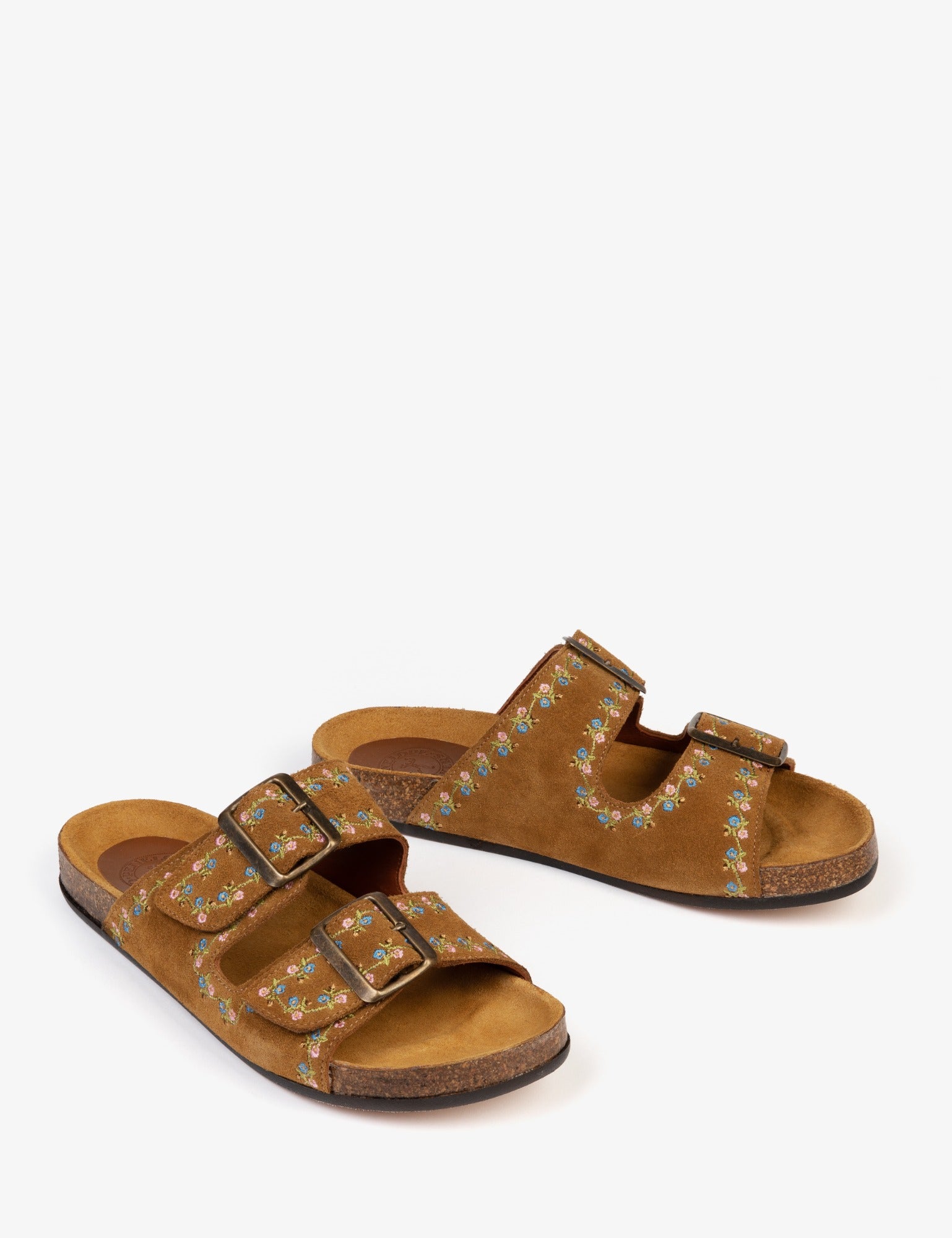 Pool Suede Embroidery Slide
