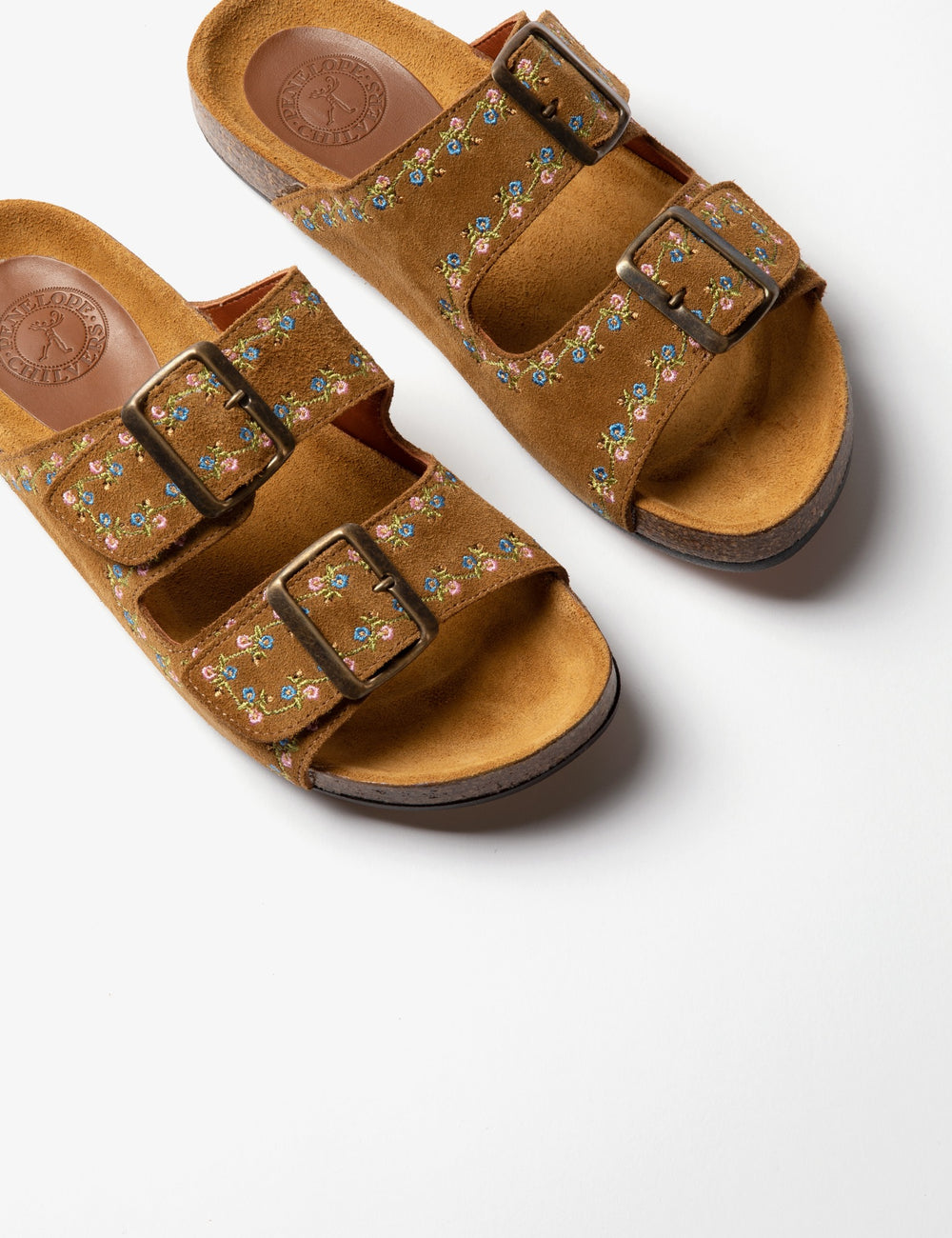 Pool Suede Embroidery Slide