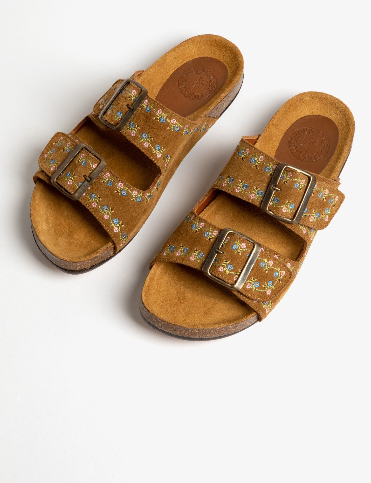 Pool Suede Embroidery Slide