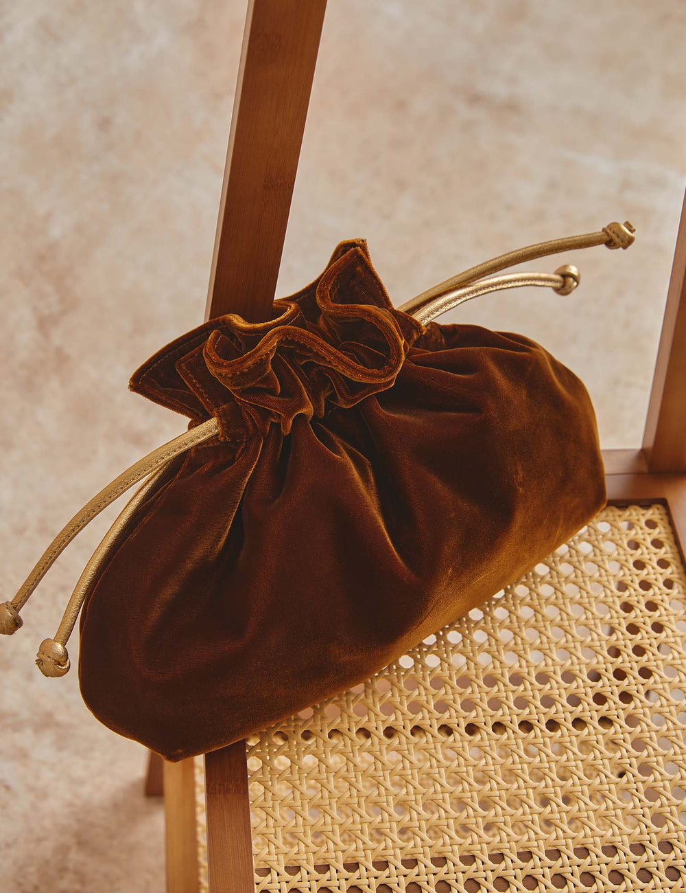 Puffball Velvet Clutch