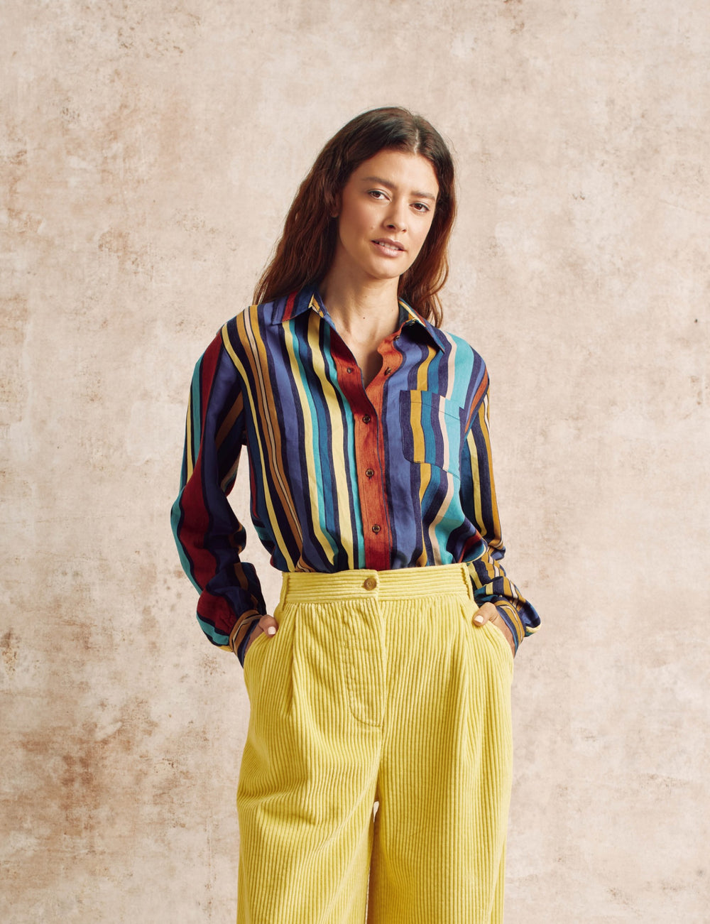 Watercolour Stripe Boyfriend Shirt