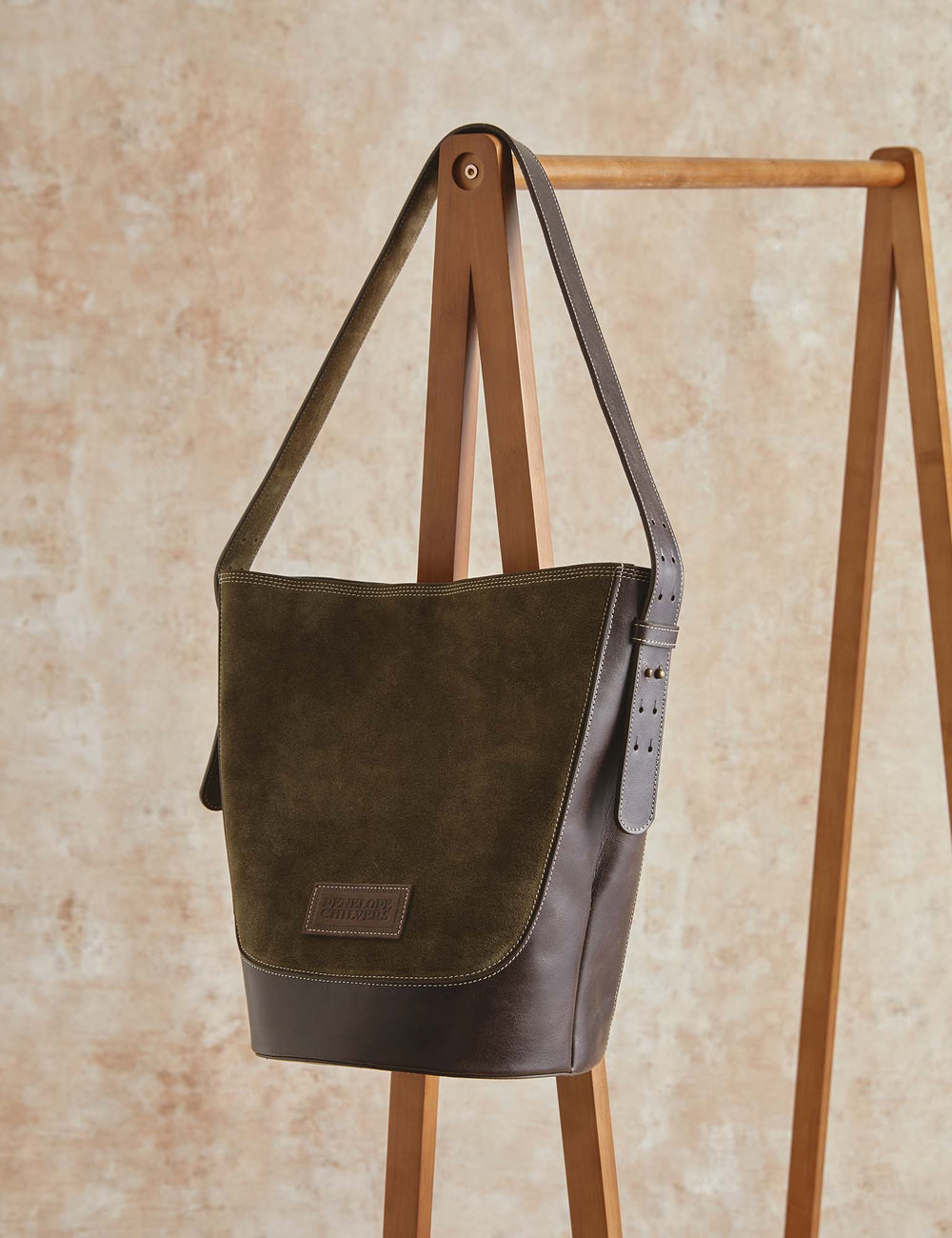 Leather Suede Bucket Bag