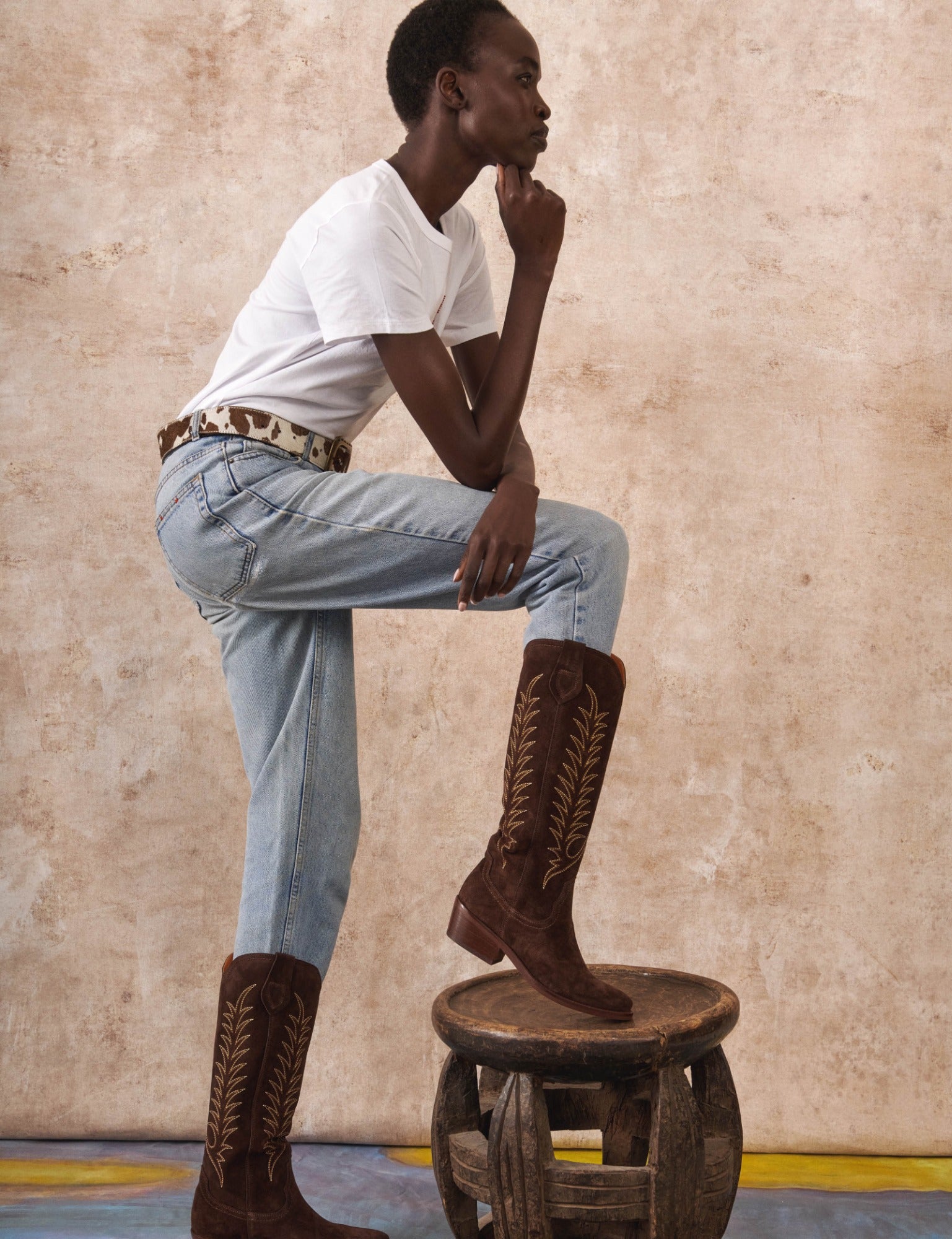 Blanca Suede Embroidered Boot