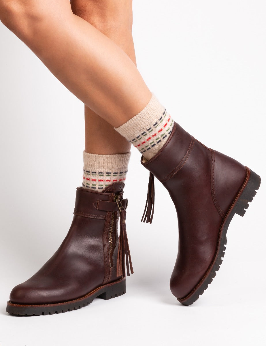 Cropped Wool-Lined Tassel Boot