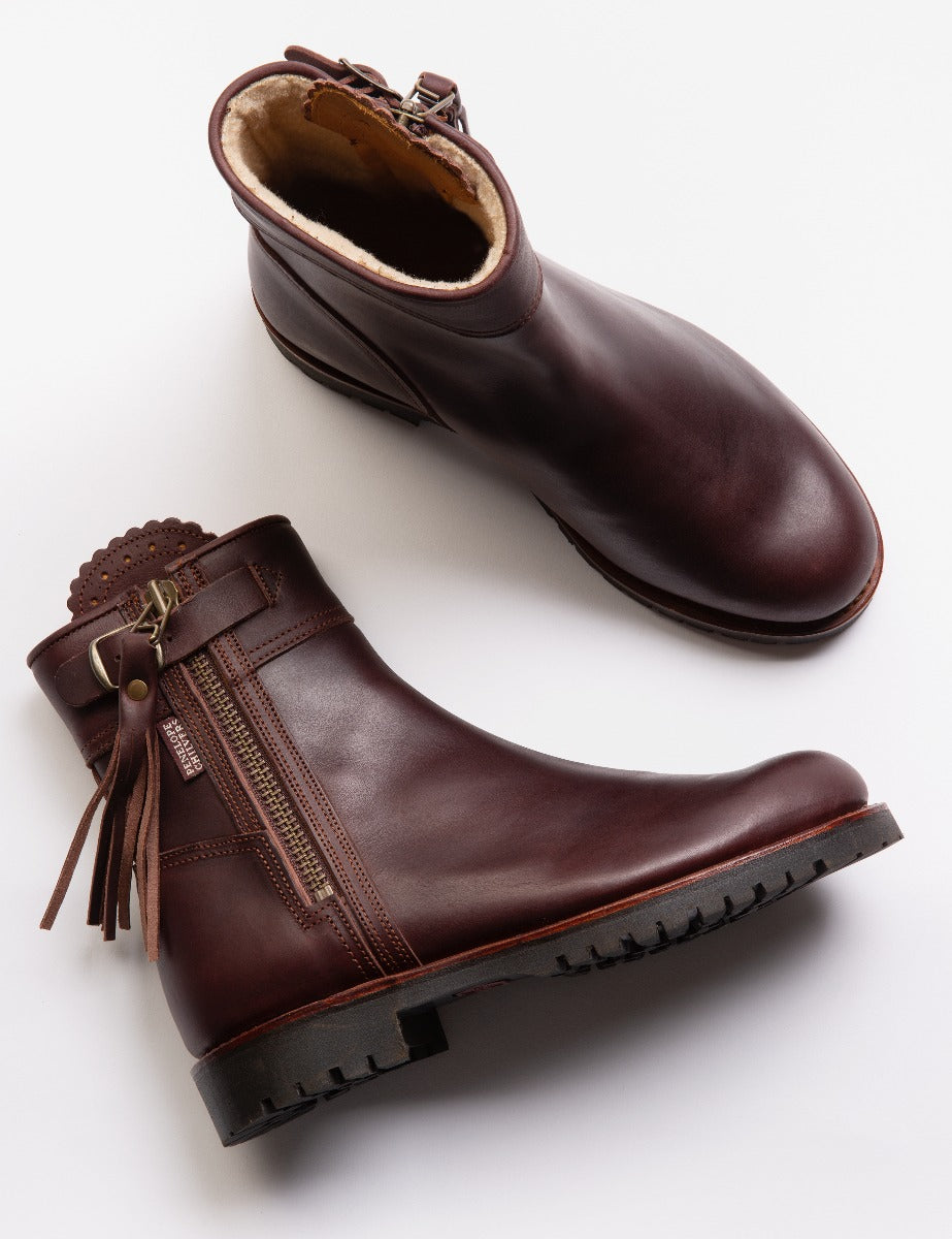 Cropped Wool-Lined Tassel Boot