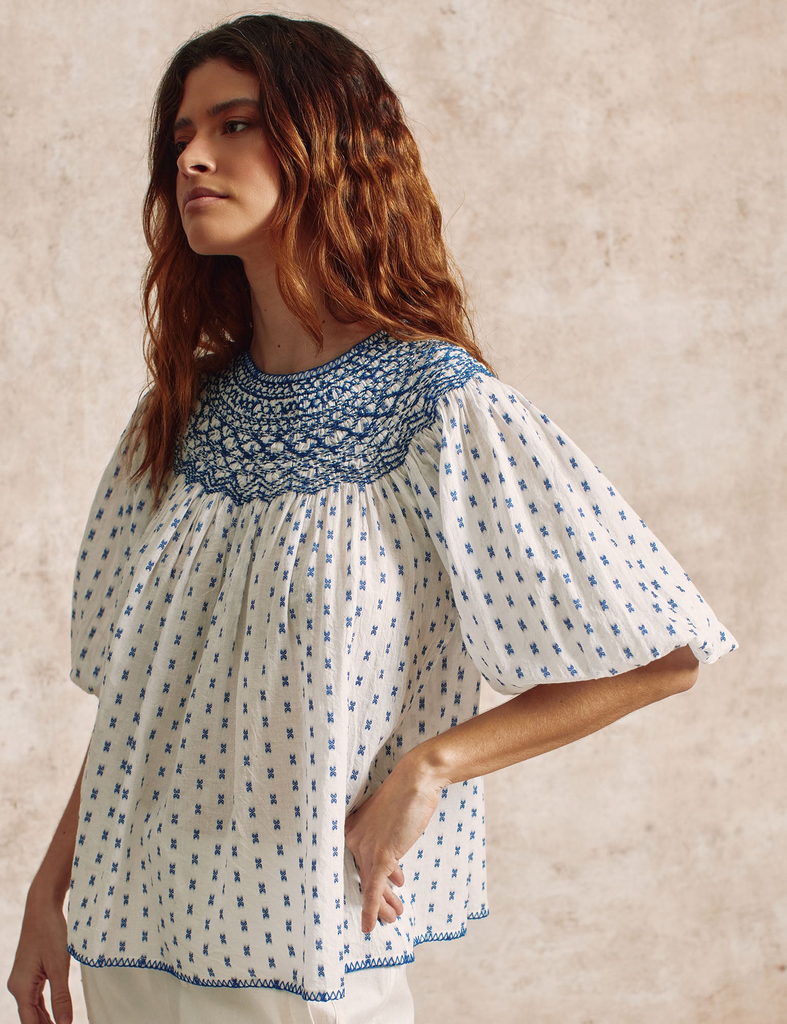 Ermioni Smocked Blouse