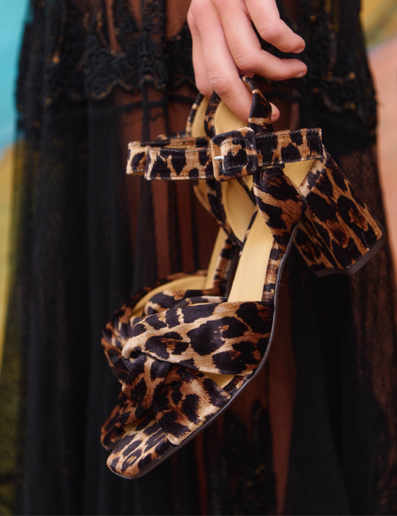 Infinity Leopard Velvet Sandal
