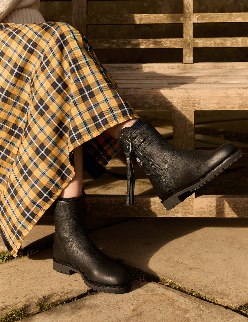 Cropped Leather Tassel Boot