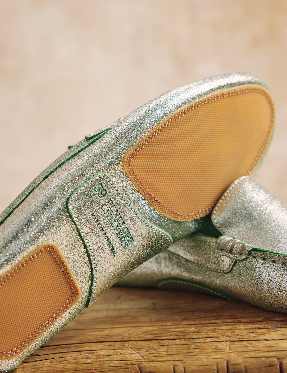 Metallic Leather Moccasin