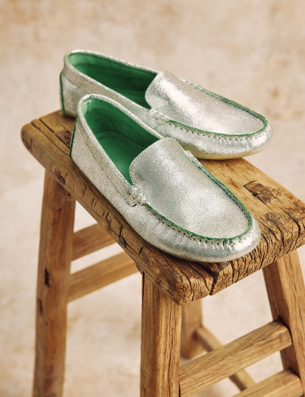 Metallic Leather Moccasin