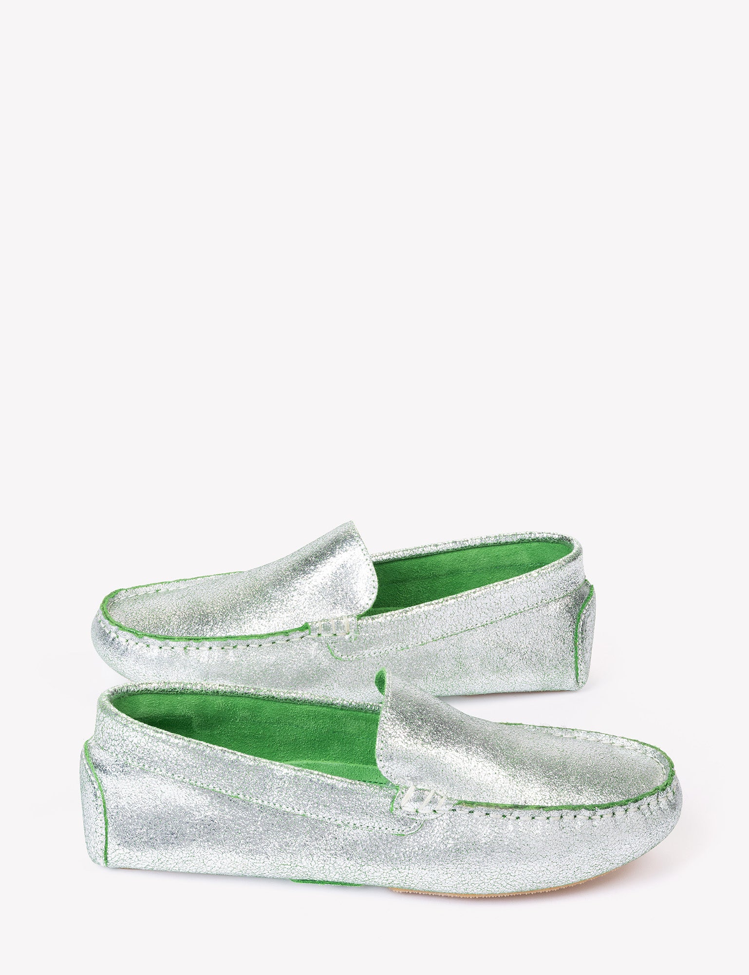 Metallic Leather Moccasin