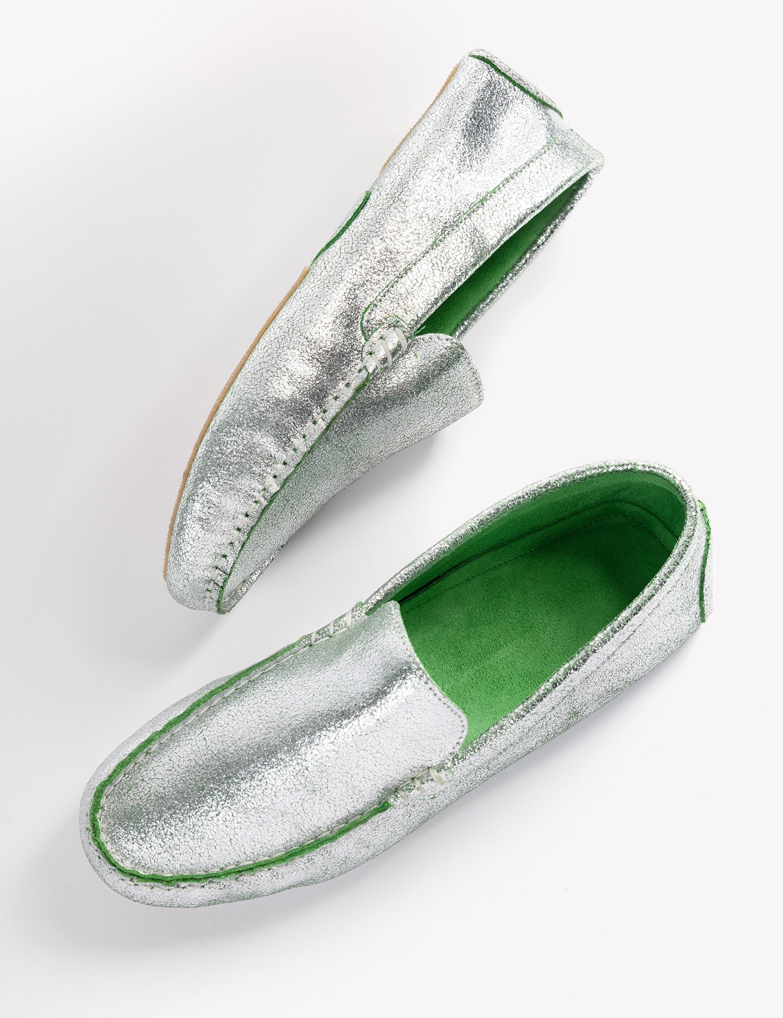 Metallic Leather Moccasin