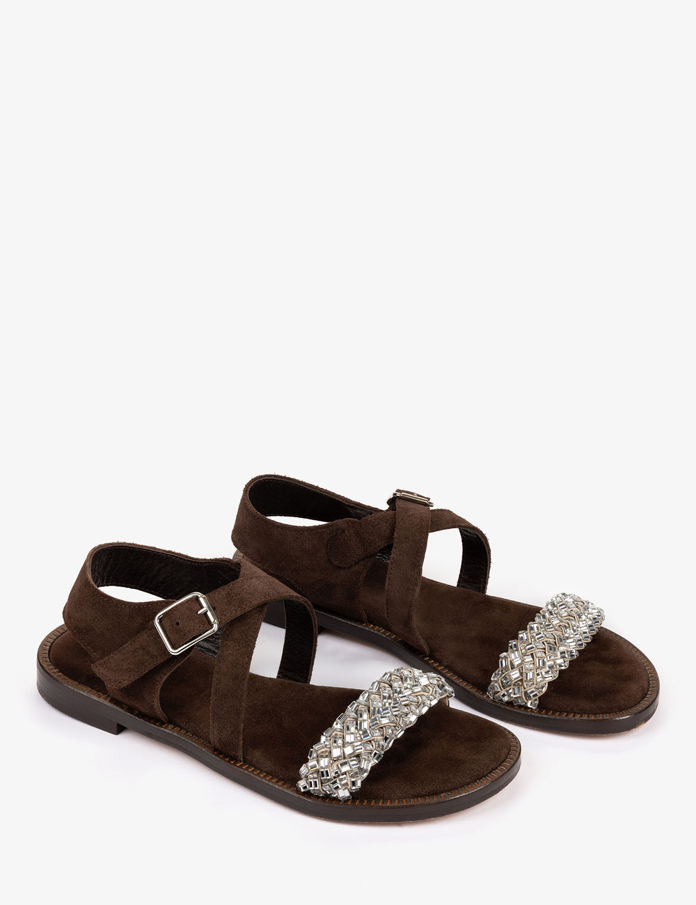 Mortimer Diamante Suede Sandal
