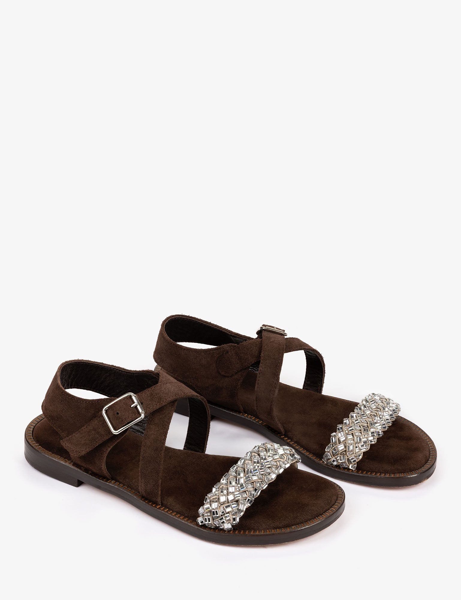 Mortimer Diamante Suede Sandal