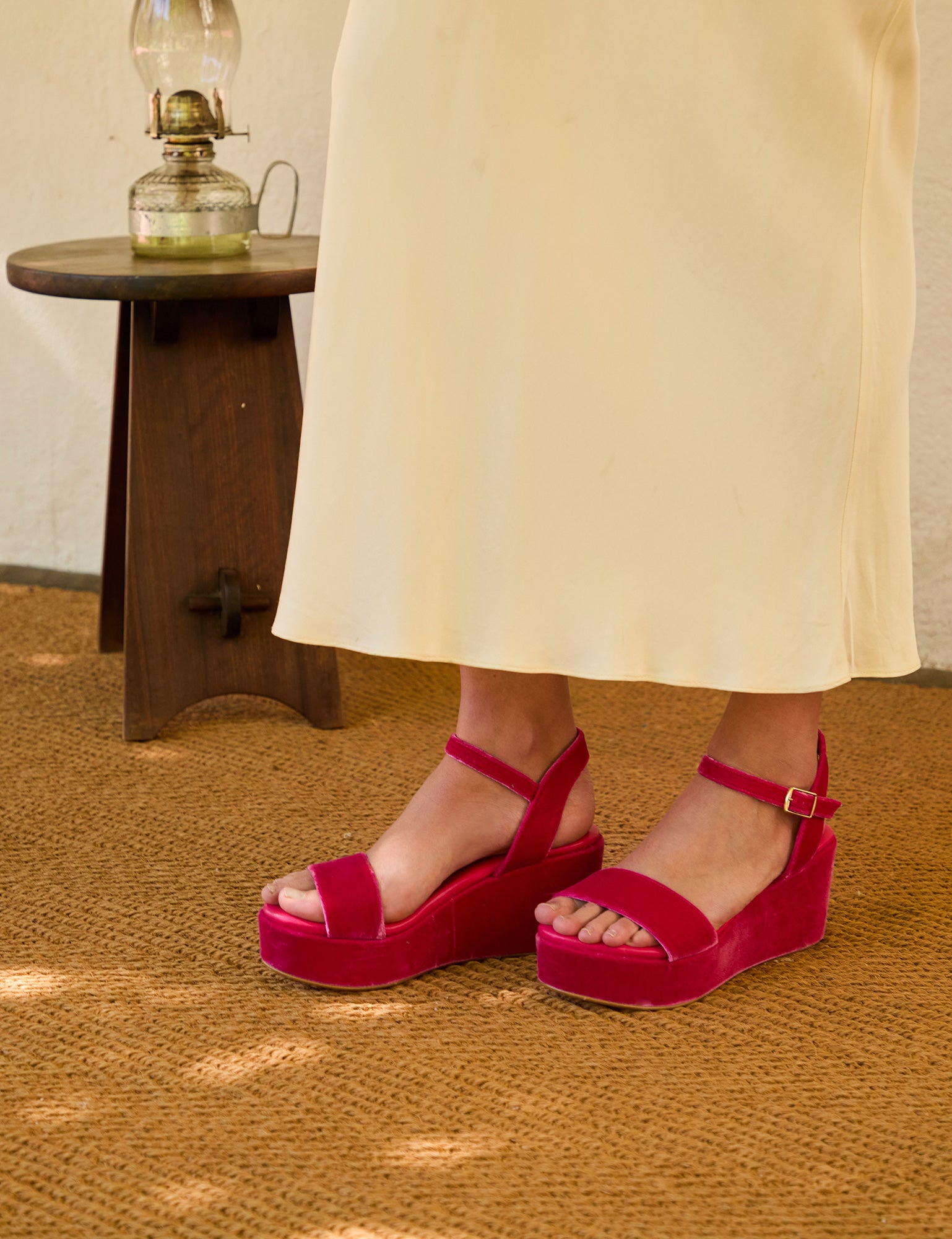 Girasol Velvet Platform Sandal