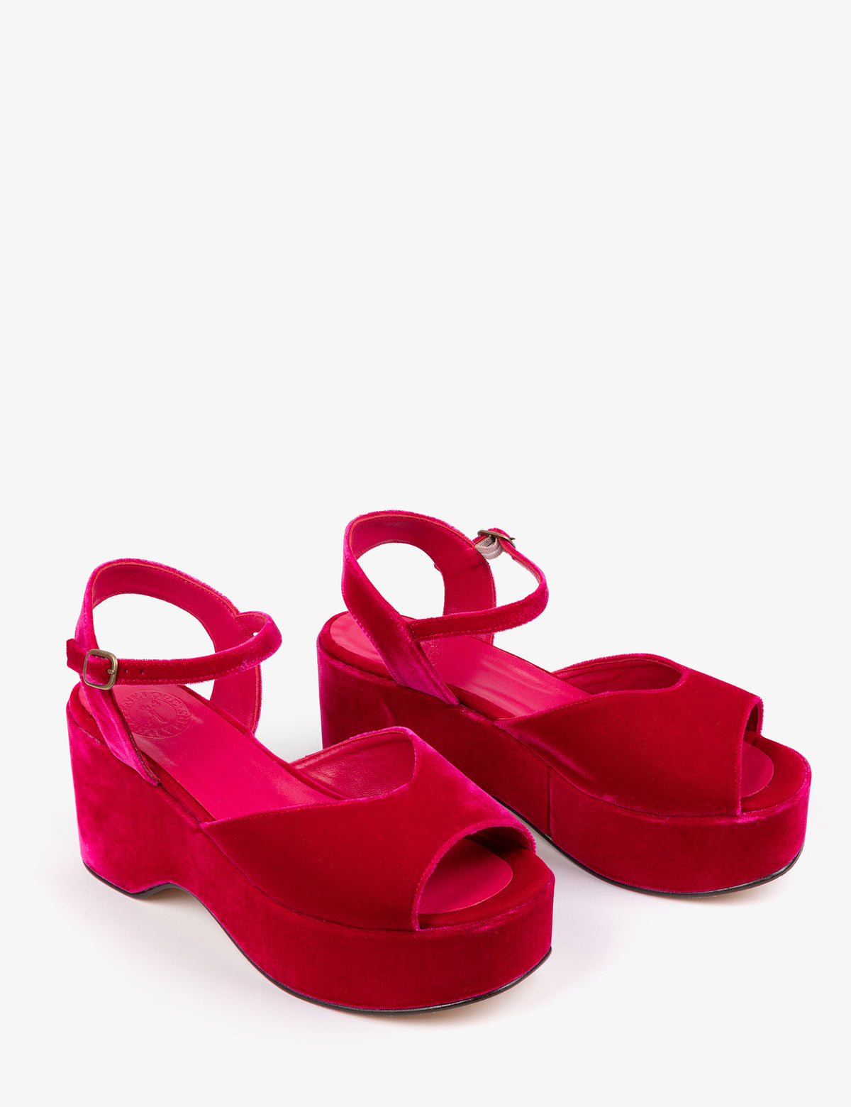 Camellia Platform Velvet Sandal