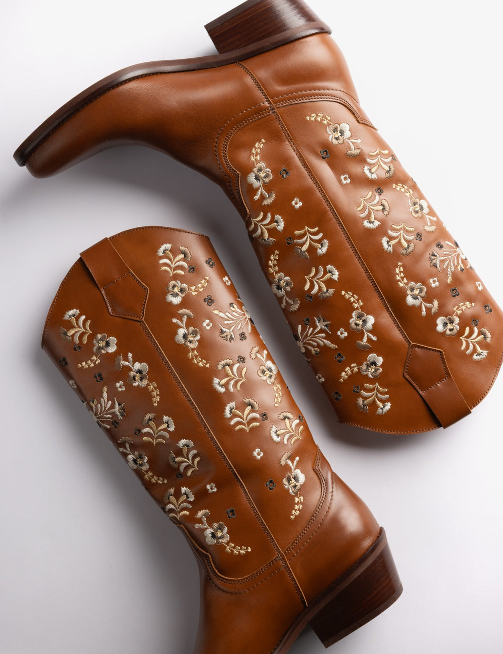 Goldie Embroidered Leather Boot