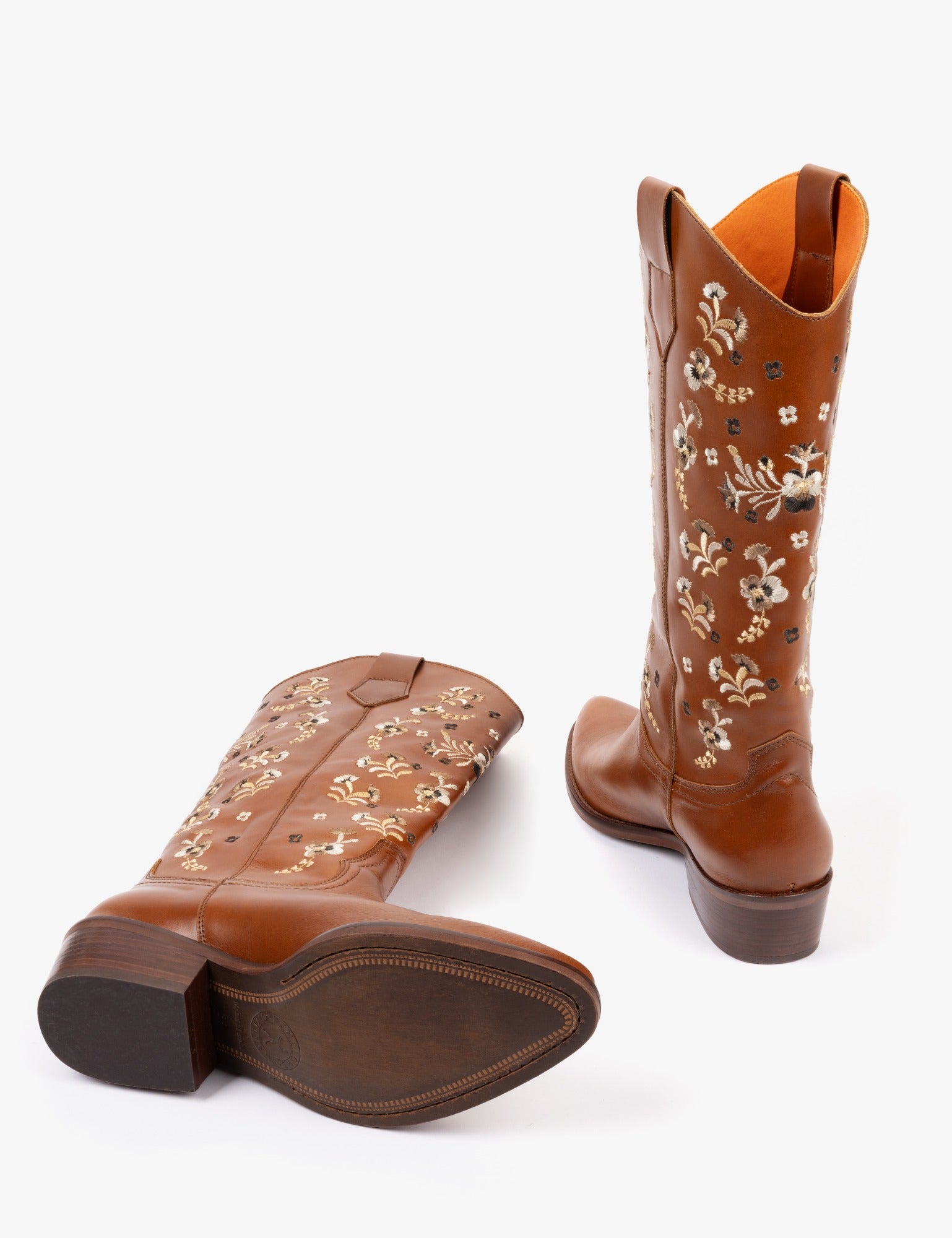 Goldie Embroidered Leather Boot
