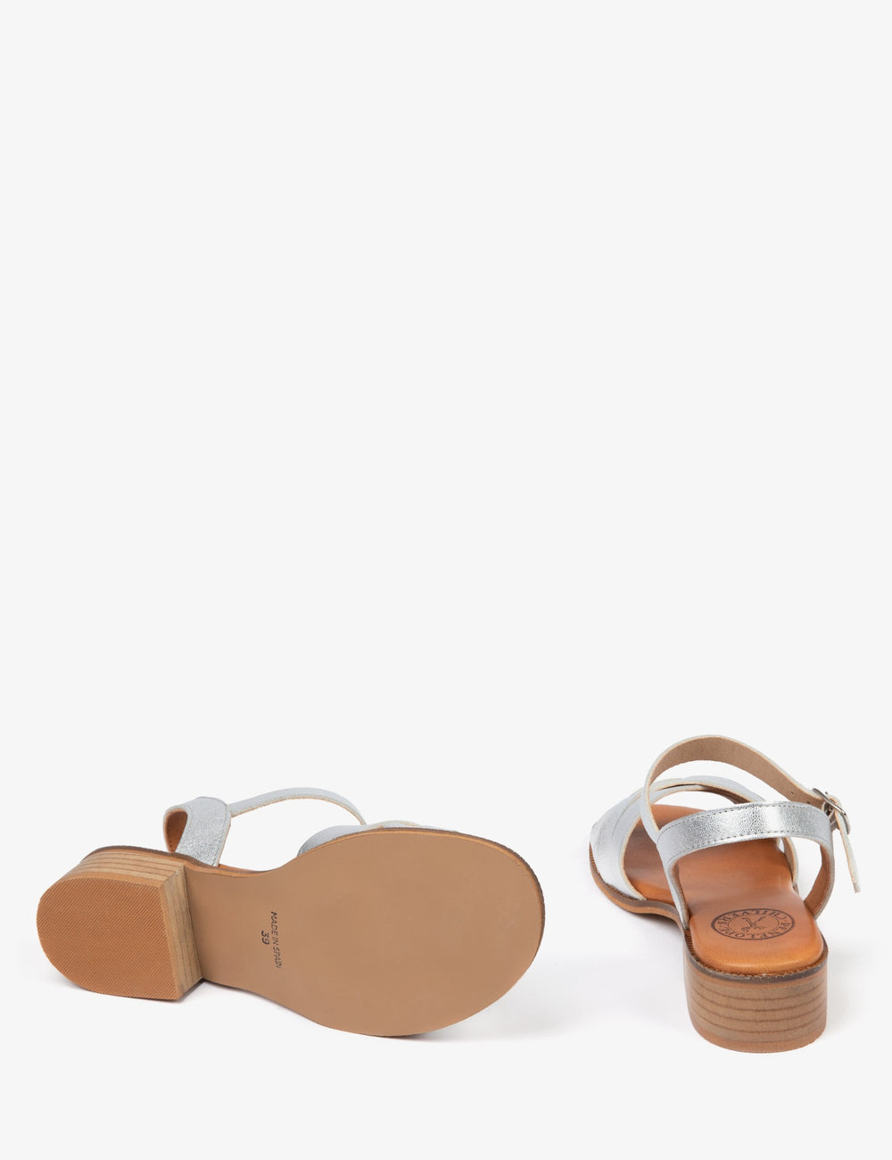 Heeled Shepherdess Metallic Leather Sandal