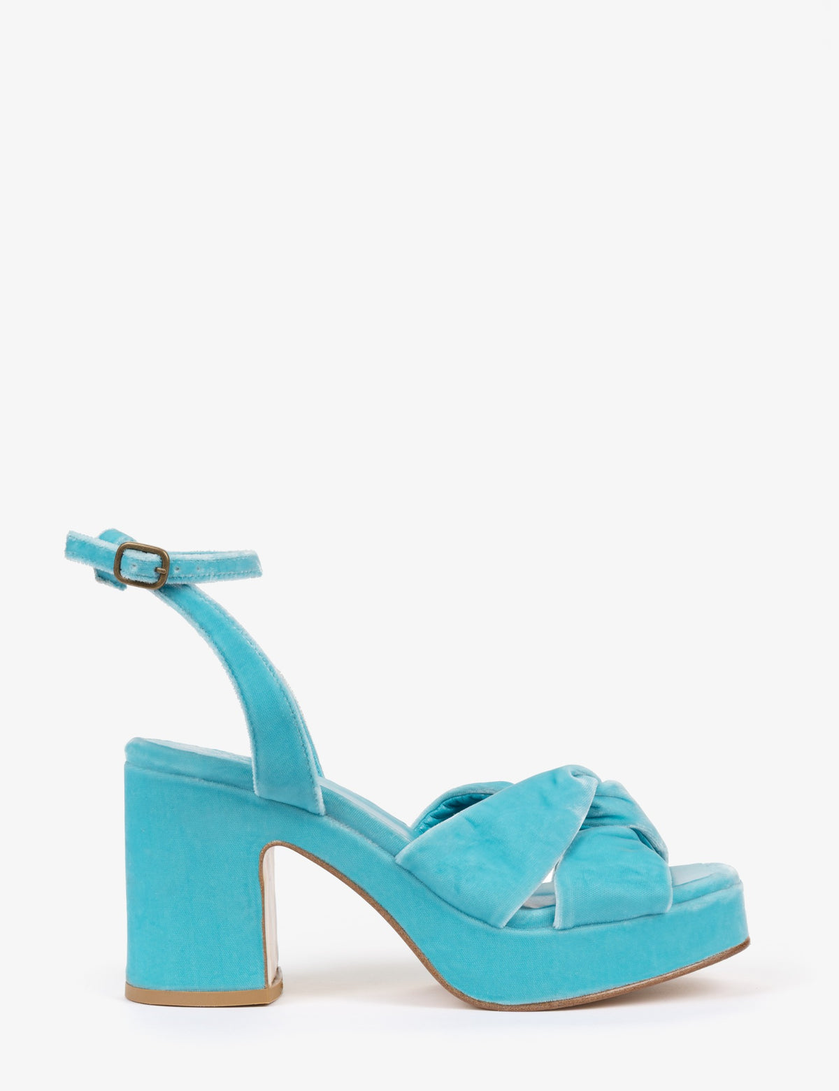 Penelope Chilvers Hibiscus Platform Velvet Sandals