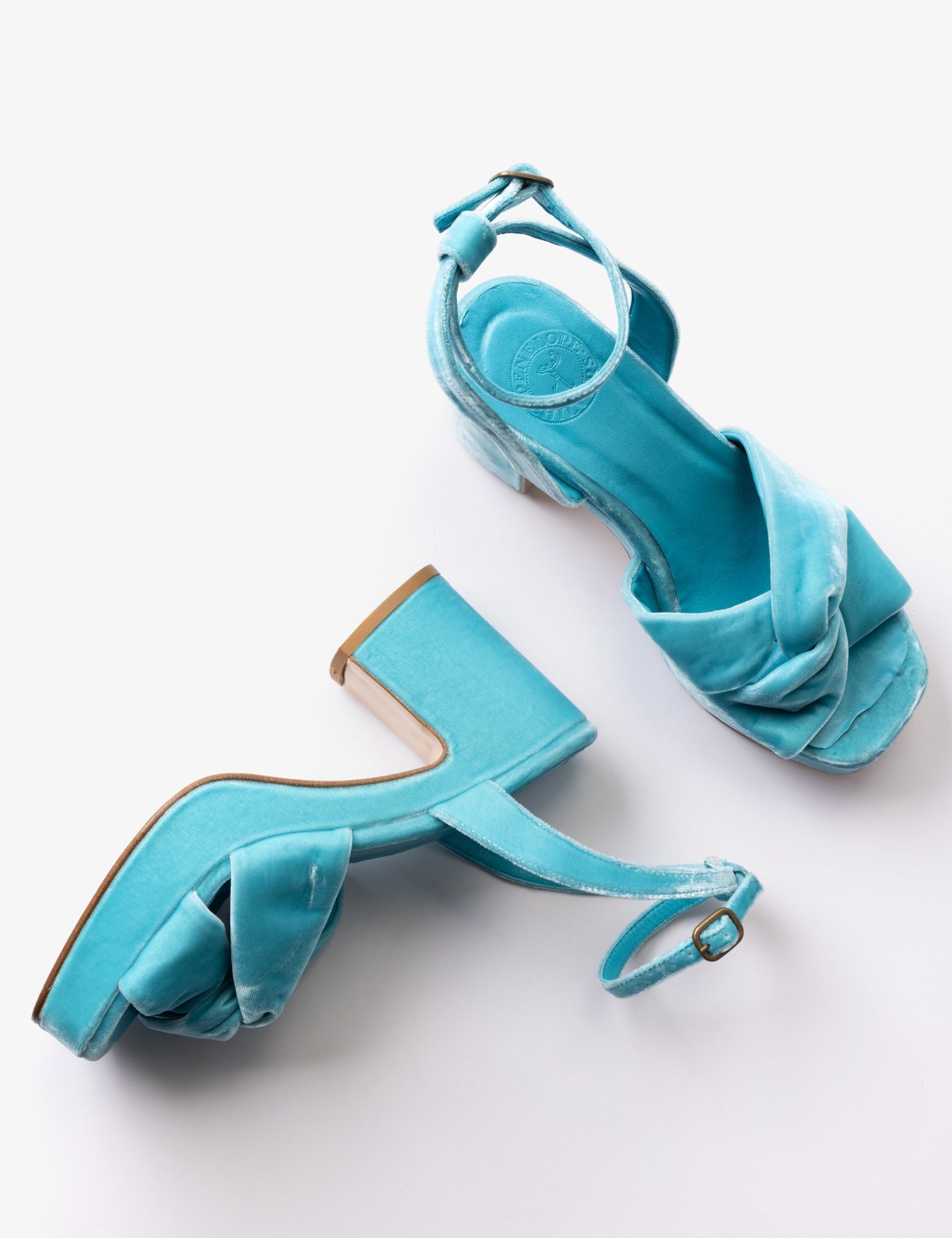 Hibiscus Platform Velvet Sandal