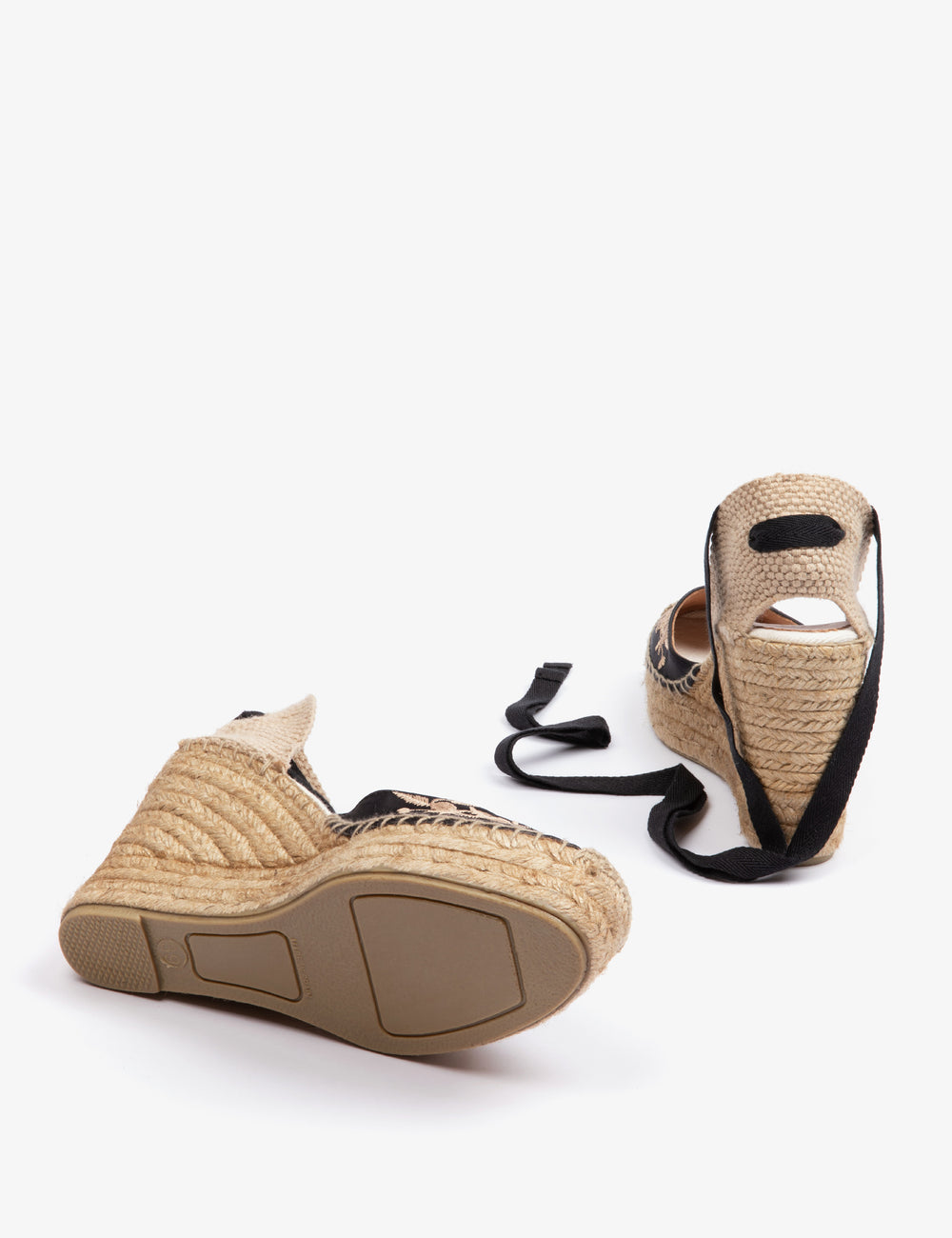High Gala Embroidered Satin Espadrille