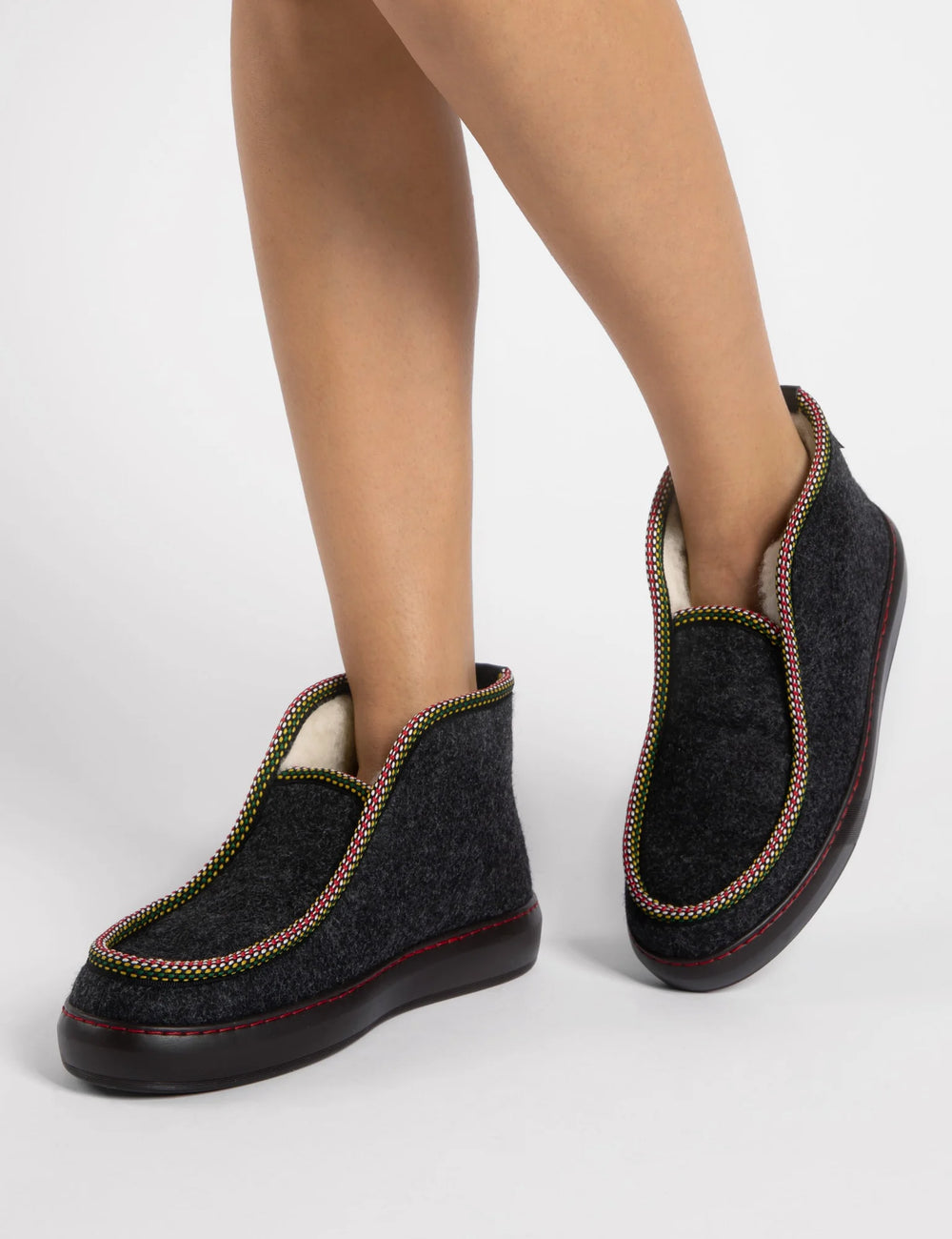 Nordic Felt Wool-Lined Slipper