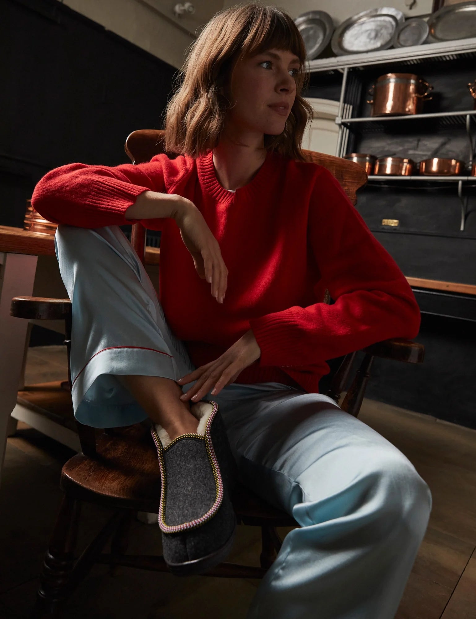 Nordic Felt Wool-Lined Slipper