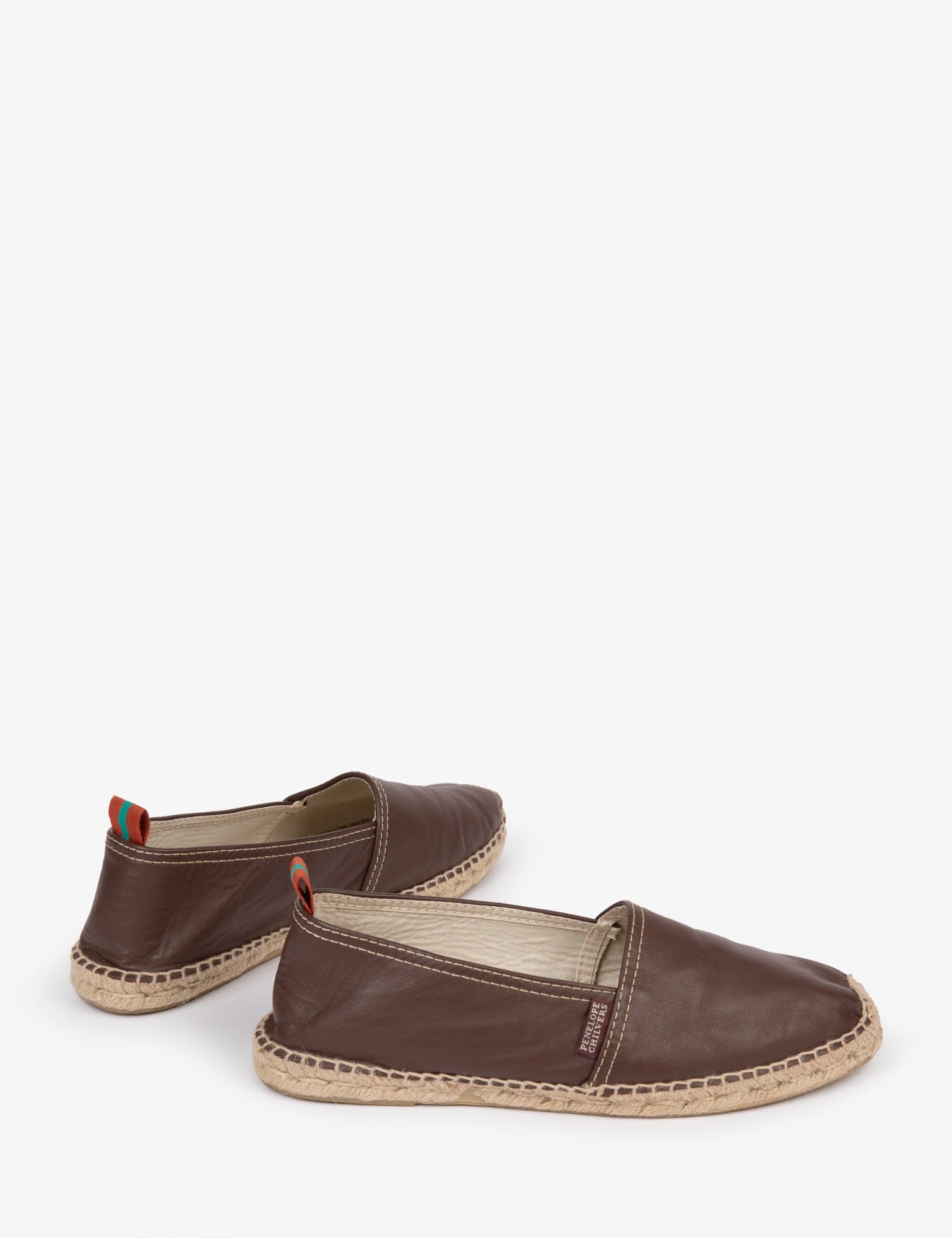 Mens Flat Leather Espadrille